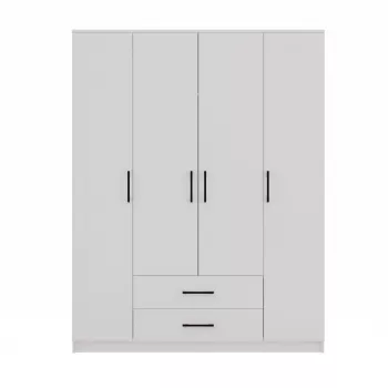Topeshop ROMANA 160 BIEL KPLB bedroom wardrobe/closet 11 shelves 4 durvis(s) balts