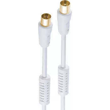 shiverpeaks ®-BASIC-S--Antenas savienojuma kabelis, 100% ekranēts, zeltīti kontakti, apvalka strāvas filtrs, 100 dB, balts, 3,75 m (BS80204-128-G)