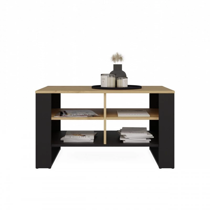 Kafijas galdiņš MODERN 4P Dąb Artisan Czerń