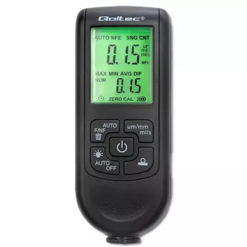 Qoltec krāsas biezuma mērītājs ar LCD displeju | 0~2000µm