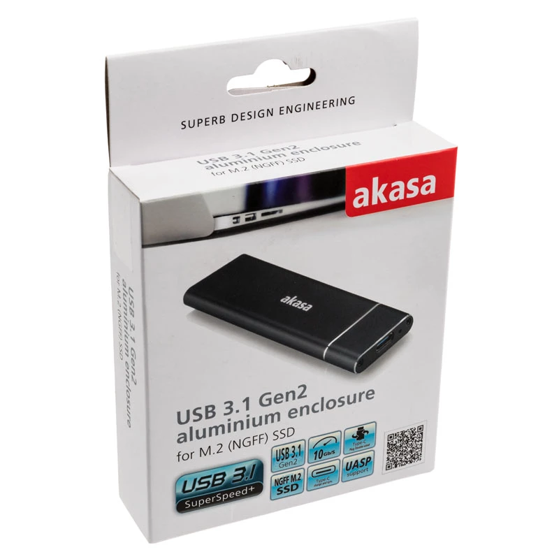 SSD ārējais korpuss Akasa AK-ENU3M2-02 Melns M.2
