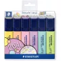 Marķieru komplekts Staedtler 364 C 6 gab. ar slīpu galu – Laims, Piparmētra, Persiks, Rozā, Violeta, Dzeltena