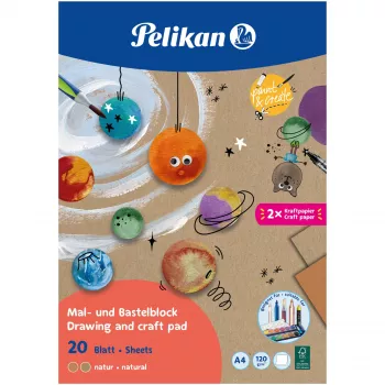 Pelikan Zīmēšanas un amatniecības bloks A4, 120g/m², 20 lapas, dabīgs, FSC (102360)