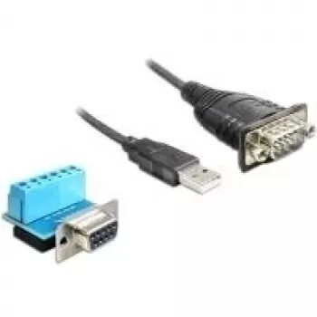 Seriālais kabelis DeLOCK 62406 USB Type-A DB-9 Melns 0.82 m