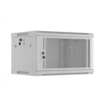 Lanberg sienas skapis 19 inch 6U 600x450 mm, pelēks, perforētas durvis