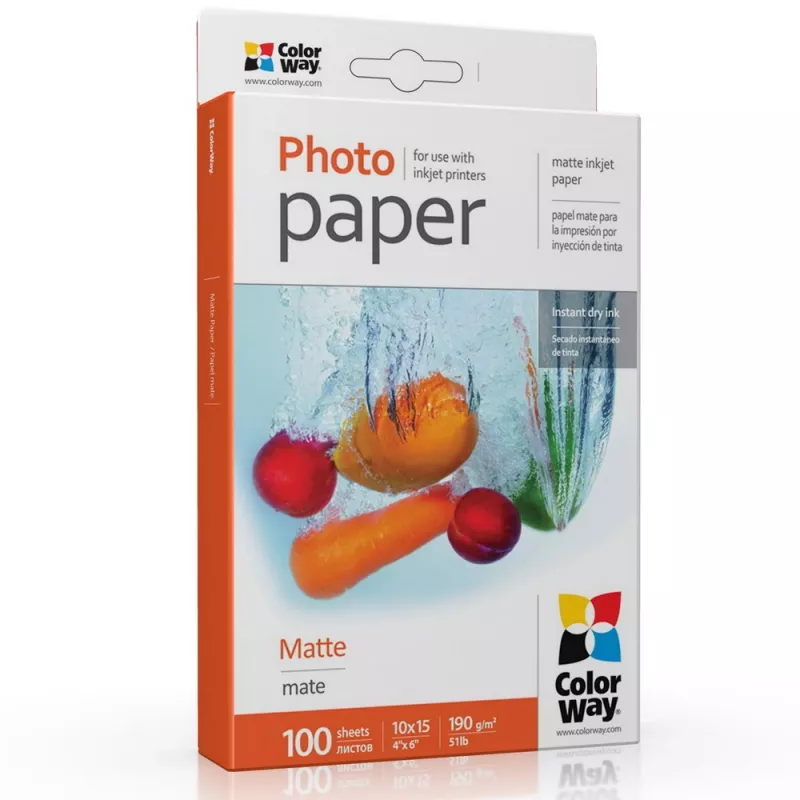 ColorWay - fotopapīrs matēts - 100 loksnes - 10x15 cm