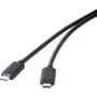USB 3.1 Gen 2 kabelis Renkforce 1460356 — 1x USB-C savienotājs, 0,50 m, melns