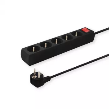 Savio LZ-02 Melns pagarinātājs ar 5 kontaktligzdām