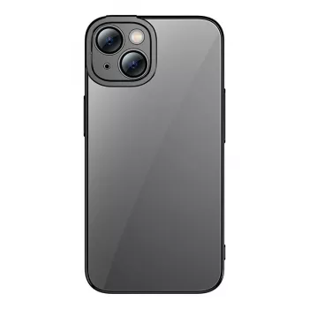 Baseus Glitter Caurspīdīgs Maciņš un Rūdīts Stikls komplekts iPhone 14 Plus (melns)