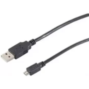 USB kabelis S/CONN 77185-HQ 5m USB 2.0 A - Micro-USB B Melns