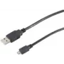 USB kabelis S/CONN 77185-HQ 5m USB 2.0 A - Micro-USB B Melns