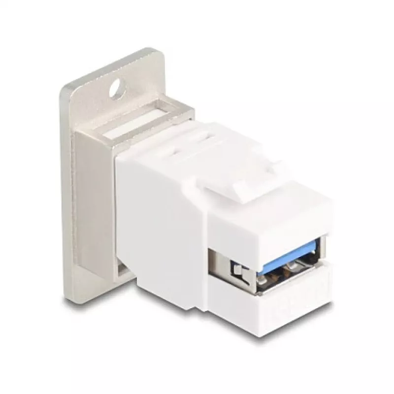 DELOCK 67337 Keystone modulis USB Type-B uz USB Type-A, 5 Gbps, sudrabs/balts