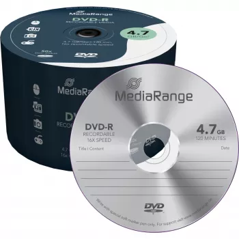 MediaRange 50 x DVD-R 4,7GB 120 min 16x Spindel MR444