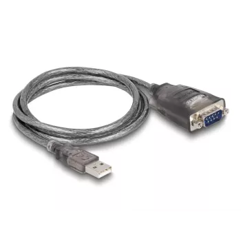 DeLOCK 61400 kabeļa dzimuma mainītājs USB A uz RS-232 Melns