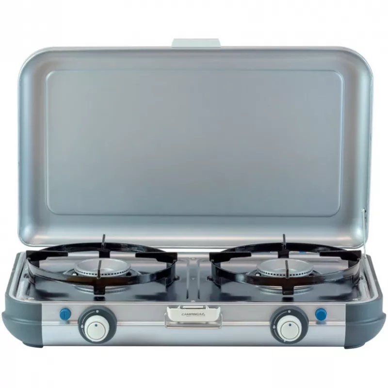 Portatīvā grila plīts Campingaz 2213311, 2 zonu, 5,4 kg, 490×350 mm, melna/pelēka/sudraba