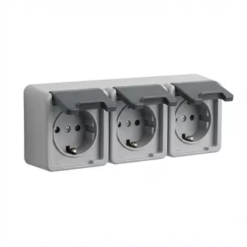 Kontaktligzda Schuko GIRA 4789 30, 16 A, 250 V, pelēks plastmasas korpuss