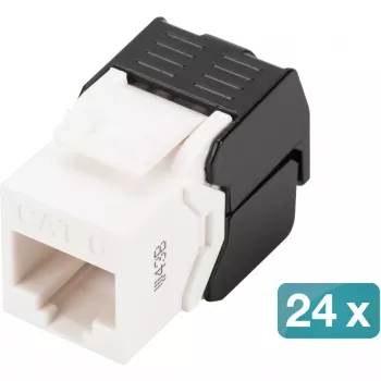 Digitus CAT 6 Keystone Jack neslēgts 24 gab. Plakans Melns Balts RJ-45