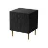 Naktsgaldiņu komplekts 2 gab. cama meble JUNGLE — 53,5×40,5×44 cm, matēts melns MDF/skaidu plātne, zelta kājas