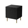 Naktsgaldiņu komplekts 2 gab. cama meble JUNGLE — 53,5×40,5×44 cm, matēts melns MDF/skaidu plātne, zelta kājas