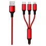 USB kabelis 2GO 797150 1.5 m USB B USB C/Micro-USB B/Lightning Sarkans