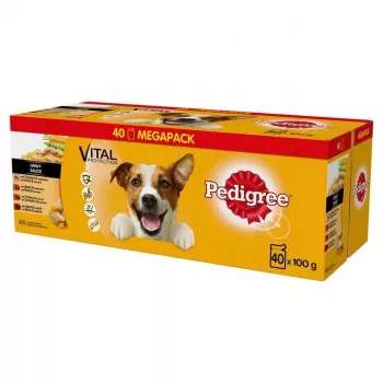 Pedigree Vital Protection Gravy 100 g sacheti, iepakojums 40 gab., pieaugušiem suņiem, vistas garša, 82,5% mitrums