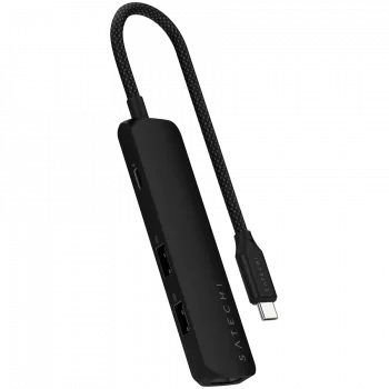 Satechi ST-P4SK USB-C 4-in-1 Slim Multiport Adapter, 10 Gbit/s, Melns