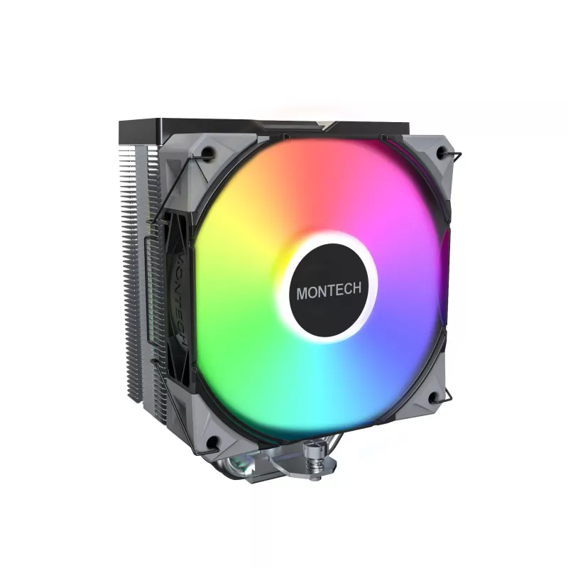 Montech NX400 Black ARGB procesora dzesētājs ar ventilatoru, vairākām ligzdām, 120 mm, melns