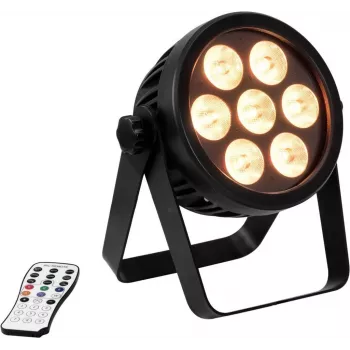 LED prožektors EUROLITE 4C-7 Silent Slim 7W RGB