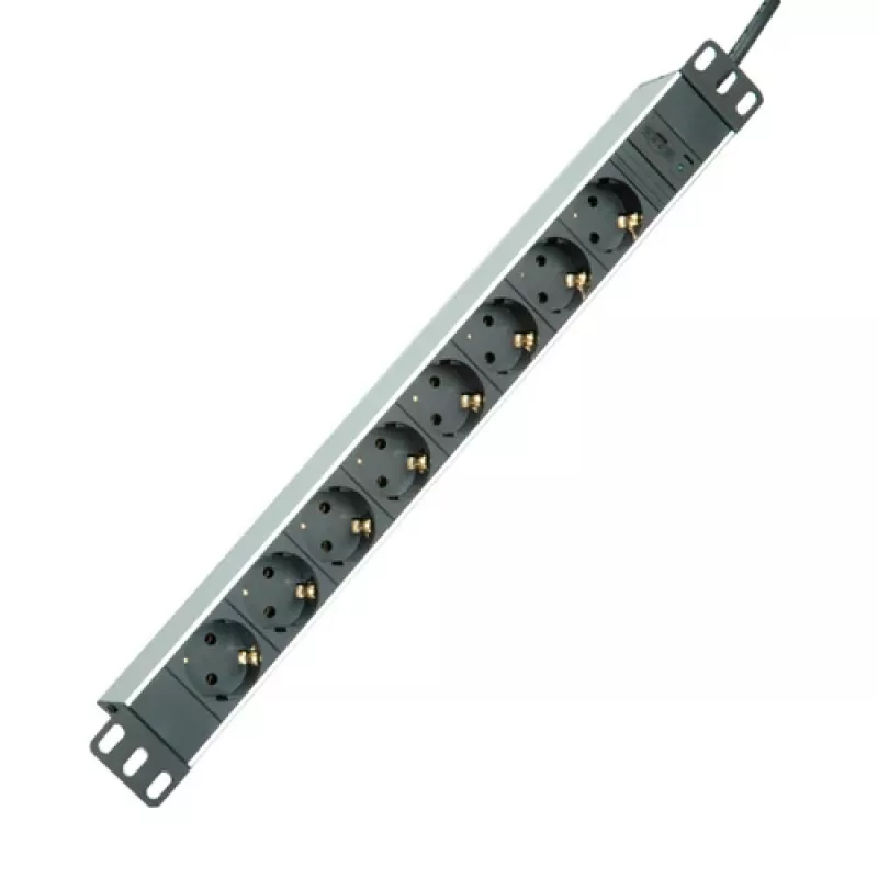 Pagarinātājs ROLINE 19.07.1622 2m 8 AC kontaktligzdas 19 inch 1U alumīnijs