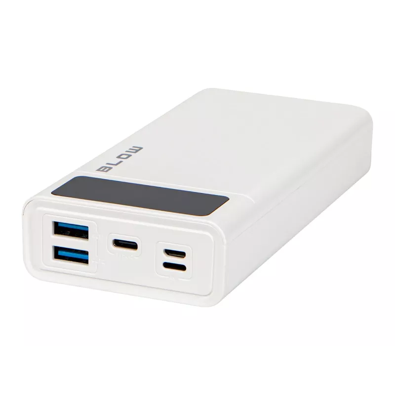 Pārnēsājams enerģijas bloks BLOW PB20E 20000mAh QC+PD 20W ar USB-C, 2×USB-A, Lightning ieeju, polimēra akumulators