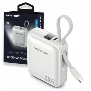 Power bank Vention FHEN0 litija polimērs 10000 mAh 35W USB-C 1 ports balts
