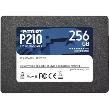 Patriot P210 256 GB 2.5 collu SATA III SSD — 500 MB/s lasīšana, 400 MB/s rakstīšana, 7 mm