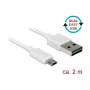 USB kabelis DeLOCK 84808 USB 2.0 2 m balts USB A — Micro-USB B