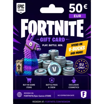 Fortnite dāvanu karte 50 EUR - kods uzreiz uz e-pastu