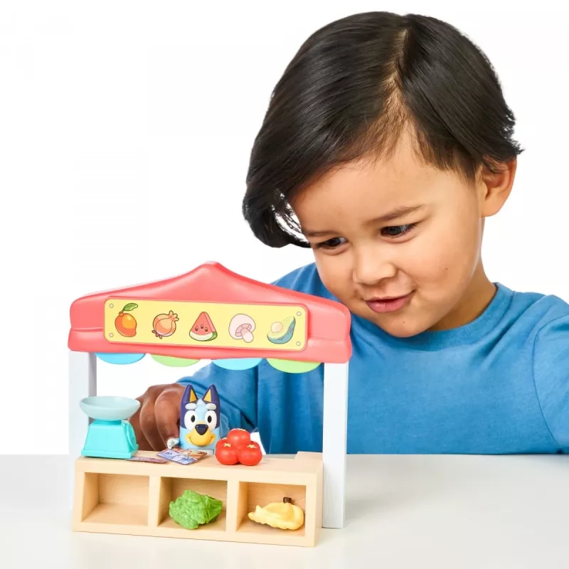 Figūriņu komplekts TMTOYS Mini Bluey Pārtikas veikals BLU17555 – miniatūru tēlu komplekts rotaļām