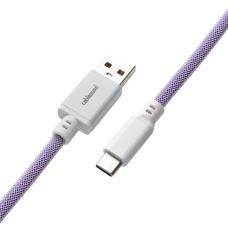 CableMod Classic Coiled CM-CKCA-CW-PW150PW-R spirālveida kabelis tastatūrai, USB-C – USB-A, 150 cm, Rum Raisin