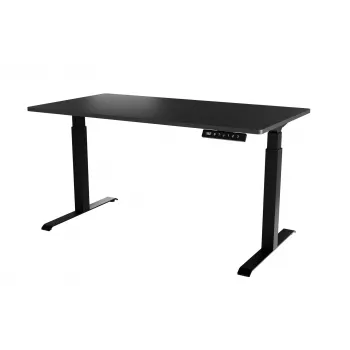 Galds MOON LONG ar elektrisko augstuma regulēšanu 150x80 cm, taisnstūra skaidu plātnes virsma, 72–120 cm augstums, melns/antracīts