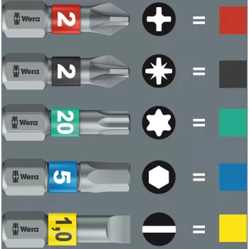 WERA Kraftform compact Stubby Magazin 1 Bit-Set (melns/zaļš, 7 daļas)