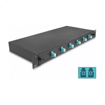 Šķiedru optikas savienojuma kaste DeLOCK 66998 Melns Metāls 482x220x44mm