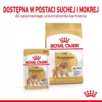 Sausā suņu barība Royal Canin Pomeranian Adult 3 kg — mazo šķirņu formula pieaugušiem pomerāniešiem