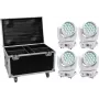 LED gaismekļu komplekts EUROLITE TMH-X4 White – 4 gaismekļi ar transporta koferi un riteņiem
