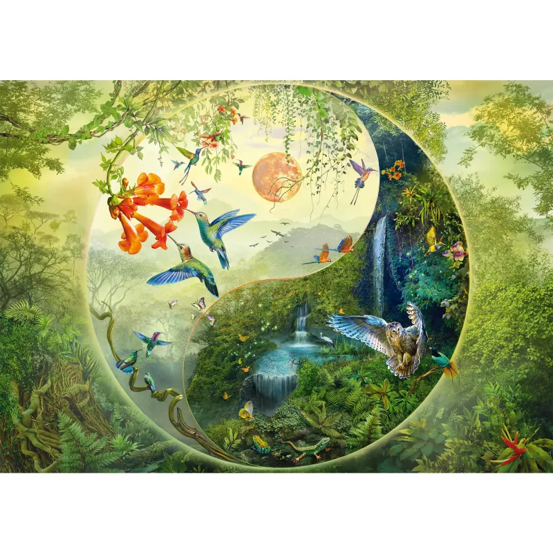 Puzle 1000 gabali, Schmidt Spiele Silvia Christoph — Yin & Yang In the Forest of Hummingbirds