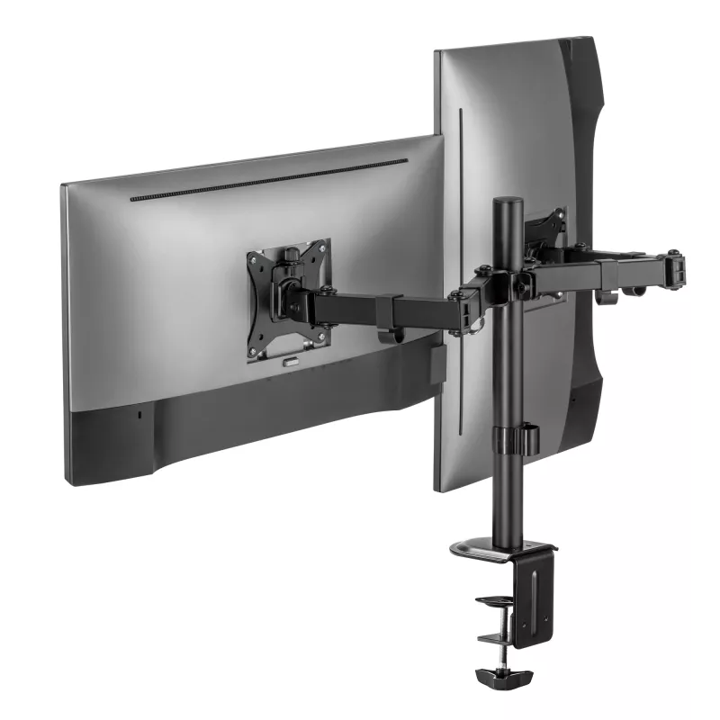 Sienas stiprinājums monitoriem SBOX LCD-352/2-2, divas rokas, 13–32 collas, 2×8 kg, VESA 100×100
