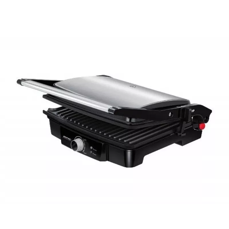 Kontaktgrils MPM MGR-09M - 2000 W, panīni grils, regulējama augšējā plāksne