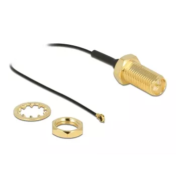 Antenas kabelis DeLOCK RP-SMA ligzda caurmontāžai uz I-PEX MHF 4 spraudni 0,81 mm 35 cm