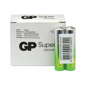 AAA sārma baterijas GP Battery SUPER 1,5V — 10 iepakojumā