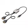 StarTech.com 2ft (60cm) 2-Portu USB uz Serialo Adaptera Kabelis, Interchangeable DB9 Skrūves/Uzgriežņi, COM Saglabāšana, USB-A uz DB9 RS232, FTDI, 4. līmeņa ESD Aizsardzība, Windows/macOS/ChromeOS/Linux - Izturīga TPE Konstrukcija