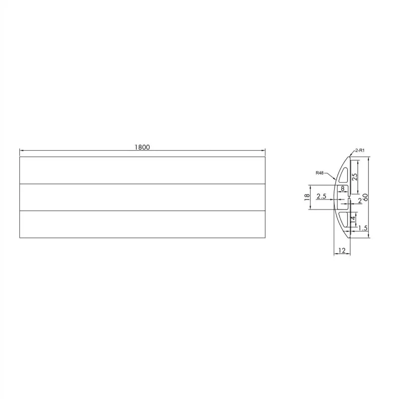 ROLINE Cable Duct TPE Flex, 60 mm, melns, 1,8 m (19.08.3105)
