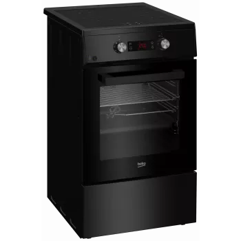 Indukcijas plīts ar elektrisko cepeškrāsni Beko FSM59305BDT, 60 L, 50 cm plata, melna, A energoklase, 4 zonu indukcijas virsma ar pastiprināšanas funkciju