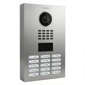 Video durvju zvans DoorBird D2103V, 720p, 140°x100° skata leņķis, IR LED, nerūsējošais tērauds, IP65, 10/100 Mbit/s